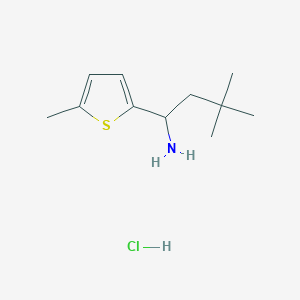 molecular formula C11H20ClNS B1432872 3,3-Dimethyl-1-(5-methylthiophen-2-yl)butan-1-amine hydrochloride CAS No. 1864058-79-6