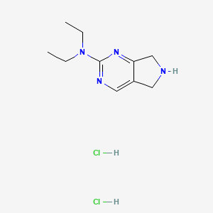 molecular formula C10H18Cl2N4 B1432873 N,N-Diethyl-6,7-dihydro-5H-pyrrolo[3,4-D]pyrimidin-2-amine dihydrochlorid+ CAS No. 1864057-30-6