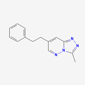 molecular formula C14H14N4 B14328769 1,2,4-Triazolo(4,3-b)pyridazine, 3-methyl-7-(2-phenylethyl)- CAS No. 100078-91-9