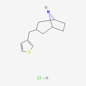 molecular formula C12H18ClNS B1432880 3-(Thiophen-3-ylmethyl)-8-azabicyclo[3.2.1]octane hydrochloride CAS No. 1824057-50-2