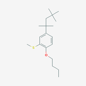 molecular formula C19H32OS B14328812 1-Butoxy-2-(methylsulfanyl)-4-(2,4,4-trimethylpentan-2-YL)benzene CAS No. 109921-80-4