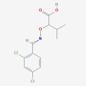 molecular formula C12H13Cl2NO3 B14328819 2-({[(2,4-Dichlorophenyl)methylidene]amino}oxy)-3-methylbutanoic acid CAS No. 104403-19-2