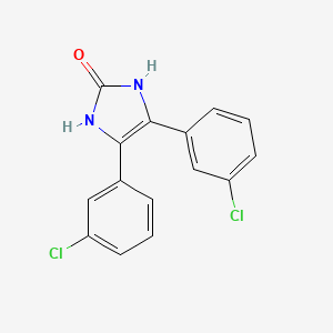 molecular formula C15H10Cl2N2O B14328826 4,5-Bis(3-chlorophenyl)-1,3-dihydro-2H-imidazol-2-one CAS No. 107943-85-1