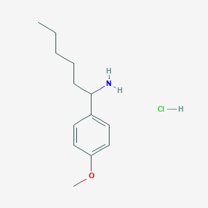 molecular formula C13H22ClNO B1432885 1-(4-Methoxyphenyl)hexan-1-amine hydrochloride CAS No. 1864054-29-4