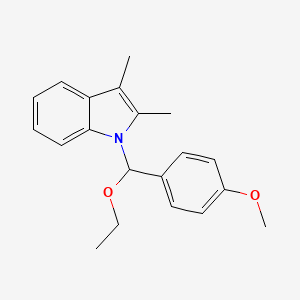 molecular formula C20H23NO2 B14328857 1-[Ethoxy(4-methoxyphenyl)methyl]-2,3-dimethyl-1H-indole CAS No. 110364-25-5