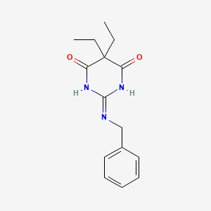 4,6(1H,5H)-Pyrimidinedione, 5,5-diethyl-2-((phenylmethyl)amino)-