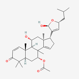 [(5R,7R,9R,10S,11R,13S,17R)-11-hydroxy-17-[(2S,5R)-2-hydroxy-5-(2-methylpropyl)-2,5-dihydrofuran-3-yl]-4,4,8,10,13-pentamethyl-3-oxo-5,6,7,9,11,12,16,17-octahydrocyclopenta[a]phenanthren-7-yl] acetate