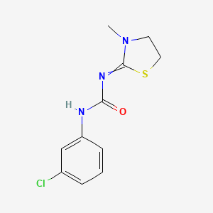 molecular formula C11H12ClN3OS B14328912 N-(3-Chlorophenyl)-N'-(3-methyl-1,3-thiazolidin-2-ylidene)urea CAS No. 101042-87-9