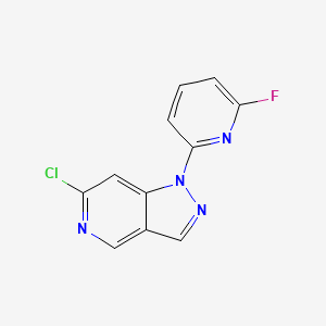 molecular formula C11H6ClFN4 B1432892 6-Chloro-1-(6-fluoropyridin-2-yl)-1H-pyrazolo[4,3-c]pyridine CAS No. 1527524-87-3