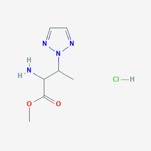 molecular formula C7H13ClN4O2 B1432905 methyl 2-amino-3-(2H-1,2,3-triazol-2-yl)butanoate hydrochloride CAS No. 1822351-65-4