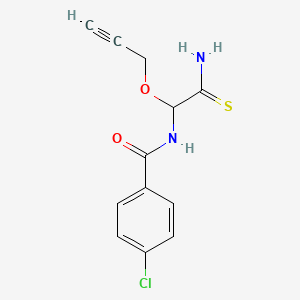 N-{2-Amino-1-[(prop-2-yn-1-yl)oxy]-2-sulfanylideneethyl}-4-chlorobenzamide