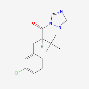 molecular formula C15H18ClN3O B14329089 1H-1,2,4-Triazole, 1-(2-((3-chlorophenyl)methyl)-3,3-dimethyl-1-oxobutyl)- CAS No. 110577-52-1