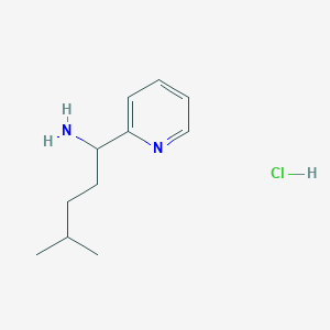 molecular formula C11H19ClN2 B1432911 4-Methyl-1-(pyridin-2-yl)pentan-1-amine hydrochloride CAS No. 1864060-44-5