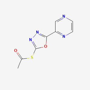 S-(5-(Pyrazin-2-yl)-1,3,4-oxadiazol-2-yl) ethanethioate