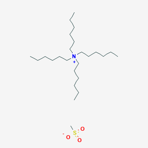 molecular formula C25H55NO3S B14329121 N,N,N-Trihexylhexan-1-aminium methanesulfonate CAS No. 105140-20-3