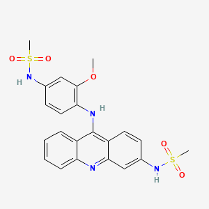 molecular formula C22H22N4O5S2 B14329147 N-(3-Methoxy-4-((3-((methylsulfonyl)amino)-9-acridinyl)amino)phenyl)methanesulfonamide CAS No. 97869-50-6