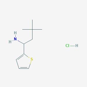 molecular formula C10H18ClNS B1432929 3,3-二甲基-1-(噻吩-2-基)丁-1-胺盐酸盐 CAS No. 1864063-07-9