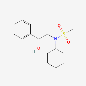 molecular formula C15H23NO3S B14329316 N-Cyclohexyl-N-(2-hydroxy-2-phenylethyl)methanesulfonamide CAS No. 96626-18-5