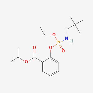 molecular formula C17H28NO5P B14329330 Propan-2-yl 2-({[(2,2-dimethylpropyl)amino](ethoxy)phosphoryl}oxy)benzoate CAS No. 103982-01-0