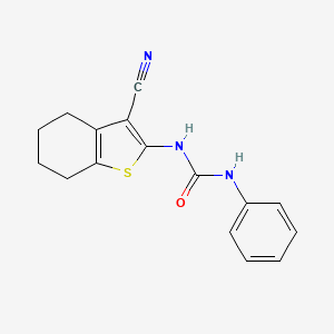 molecular formula C16H15N3OS B14329338 Urea, N-(3-cyano-4,5,6,7-tetrahydrobenzo[b]thien-2-yl)-N'-phenyl- CAS No. 106666-83-5