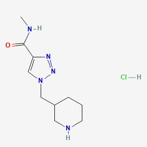 molecular formula C10H18ClN5O B1432935 N-Methyl-1-(piperidin-3-ylmethyl)-1H-1,2,3-triazole-4-carboxamide hydrochloride CAS No. 1774898-45-1