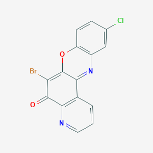 molecular formula C15H6BrClN2O2 B14329352 6-Bromo-10-chloro-5H-pyrido[3,2-a]phenoxazin-5-one CAS No. 105855-29-6