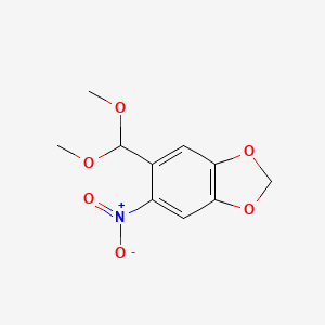 molecular formula C10H11NO6 B14329384 5-(Dimethoxymethyl)-6-nitro-2H-1,3-benzodioxole CAS No. 103471-62-1