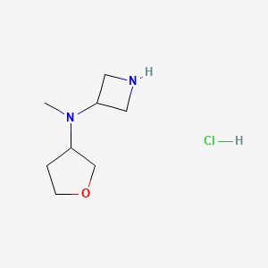 molecular formula C8H17ClN2O B1432940 N-甲基-N-(四氢呋喃-3-基)氮杂环丁-3-胺盐酸盐 CAS No. 1403767-08-7