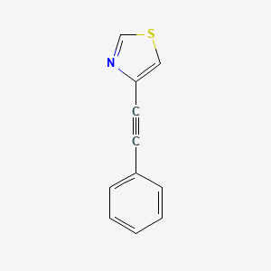 molecular formula C11H7NS B14329477 Thiazole, 4-(phenylethynyl)- CAS No. 111600-88-5