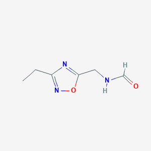 molecular formula C6H9N3O2 B14329501 N-[(3-Ethyl-1,2,4-oxadiazol-5-yl)methyl]formamide CAS No. 110035-76-2