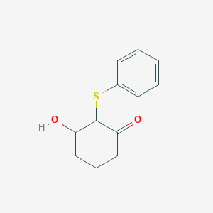 molecular formula C12H14O2S B14329528 3-Hydroxy-2-(phenylsulfanyl)cyclohexan-1-one CAS No. 106665-16-1