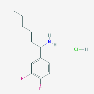 molecular formula C12H18ClF2N B1432955 1-(3,4-二氟苯基)己-1-胺盐酸盐 CAS No. 1864060-36-5