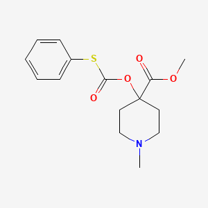 molecular formula C15H19NO4S B14329567 4-Piperidinecarboxylic acid, 4-hydroxy-1-methyl-, methyl ester, S-phenylthiocarbonate (ester) CAS No. 102070-99-5