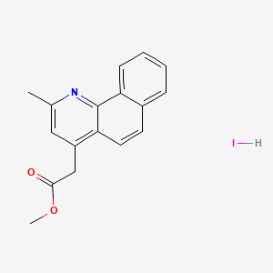 molecular formula C17H16INO2 B14329674 Benzo(h)quinoline-4-acetic acid, 2-methyl-, methyl ester, hydriodide CAS No. 100749-53-9