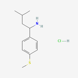 molecular formula C12H20ClNS B1432970 3-Methyl-1-(4-(methylthio)phenyl)butan-1-amine hydrochloride CAS No. 1864072-67-2