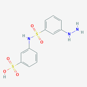 3-[(3-Hydrazinylbenzene-1-sulfonyl)amino]benzene-1-sulfonic acid