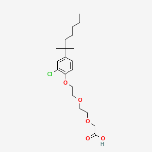 molecular formula C20H31ClO5 B14329715 2-(2-(2-(2-Chloro-4-(2-methylheptan-2-yl)phenoxy)ethoxy)ethoxy)acetic acid CAS No. 100345-13-9