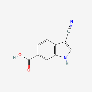 molecular formula C10H6N2O2 B1432972 3-Cyano-1H-indole-6-carboxylic acid CAS No. 1360958-85-5