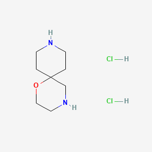 molecular formula C8H18Cl2N2O B1432974 1-Oxa-4,9-diazaspiro[5.5]undecane dihydrochloride CAS No. 1956331-86-4