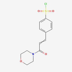 molecular formula C13H14ClNO4S B14329779 4-[3-(Morpholin-4-yl)-3-oxoprop-1-en-1-yl]benzene-1-sulfonyl chloride CAS No. 105941-02-4