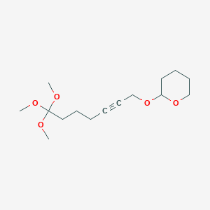 2-[(7,7,7-Trimethoxyhept-2-YN-1-YL)oxy]oxane