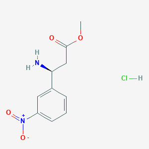 molecular formula C10H13ClN2O4 B1432982 (S)-Methyl 3-amino-3-(3-nitrophenyl)propanoate hcl CAS No. 1416444-76-2