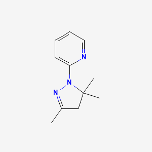 molecular formula C11H15N3 B14329887 2-(3,5,5-Trimethyl-4,5-dihydro-1H-pyrazol-1-yl)pyridine CAS No. 110625-48-4