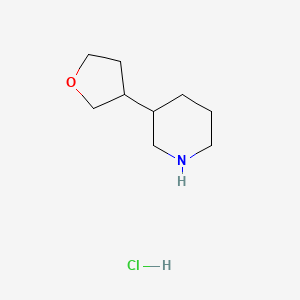 molecular formula C9H18ClNO B1432989 3-(Oxolan-3-yl)piperidine hydrochloride CAS No. 1423029-17-7