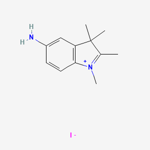 molecular formula C12H17IN2 B14329912 5-Amino-1,2,3,3-tetramethyl-3H-indol-1-ium iodide CAS No. 108996-77-6