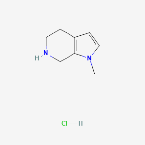 molecular formula C8H13ClN2 B1432994 1-methyl-1H,4H,5H,6H,7H-pyrrolo[2,3-c]pyridine hydrochloride CAS No. 1394040-48-2