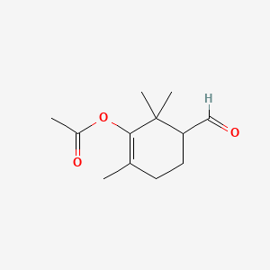 molecular formula C12H18O3 B14329942 5-Formyl-2,6,6-trimethylcyclohex-1-en-1-yl acetate CAS No. 106199-89-7