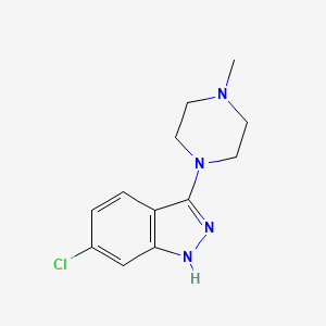 molecular formula C12H15ClN4 B14329998 6-Chloro-3-(4-methylpiperazin-1-yl)-1H-indazole CAS No. 107823-90-5