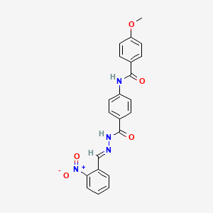 4-[(4-methoxybenzoyl)amino]-N-[(E)-(2-nitrophenyl)methylideneamino]benzamide