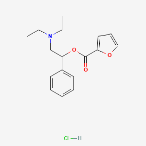 molecular formula C17H22ClNO3 B14330124 2-Furoic acid, alpha-((diethylamino)methyl)benzyl ester, hydrochloride CAS No. 101582-72-3